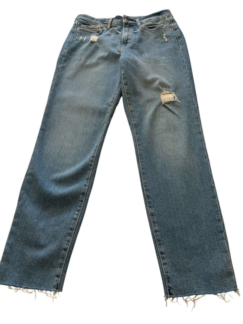 Old Navy Women's Straight Leg Jeans - Light Blue Distressed